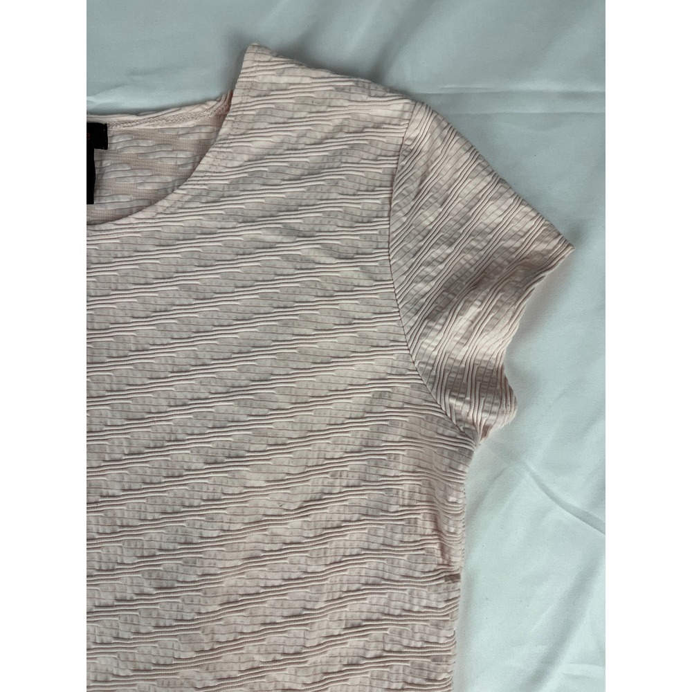 Evie Women's Pink Textured Knit Short Sleeve Top Casual Blouse‎ Size Medium